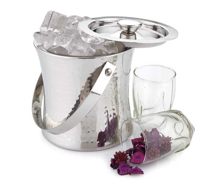 Concave Hammered Double Wall Ice Bucket