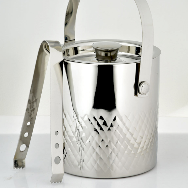 Double Wall Straight Ice Bucket – Criss Cross