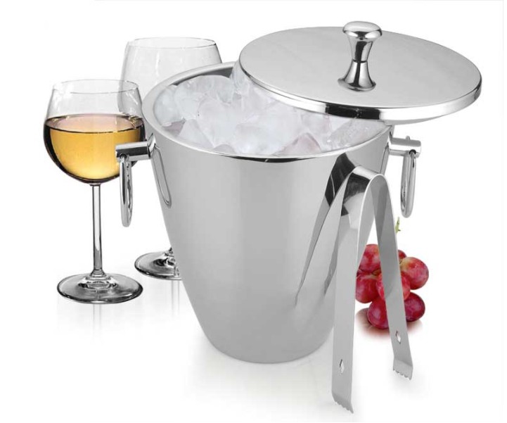 Double Wall Safirini Ice Bucket with Lid & Tong