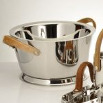 Double Wall Beverage Tub With Fur Leather Handle