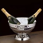 Double-Wall-Small-Chmapagne-Bowl-With-Bolt-Hammered-And-Ribbed