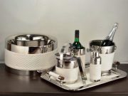 White Leather Bar Set