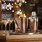 copper hammered bar set