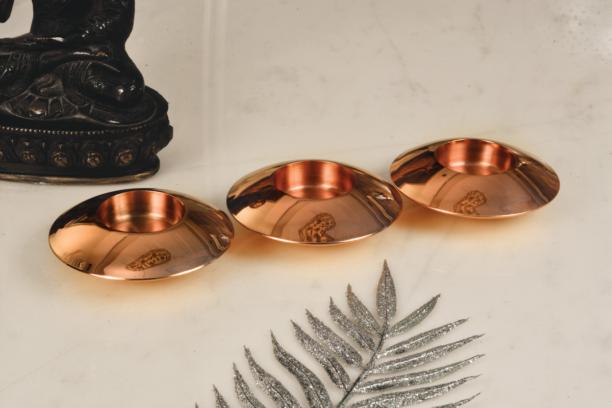 Sparkle Tealight Candle Holder Copper