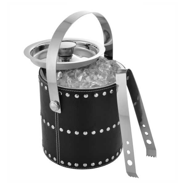 Genuine Black Leather Ice Bucket