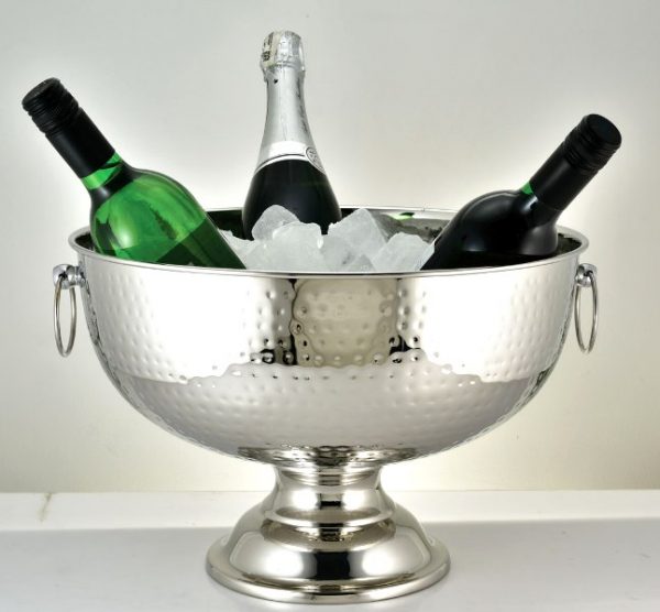 Single Wall Hammered Randier Champagne Bowl With Ring Handles