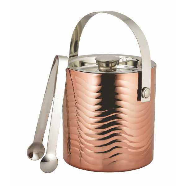 Wavy Copper Finish Ice Bucket